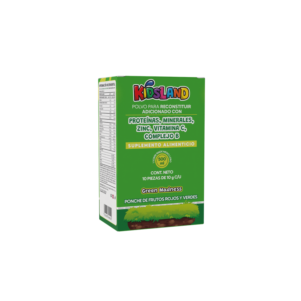 Bebida para Apoyar la Hidratación Green Madness | Adicionada con Minerales, Zinc, Vitamina C y Complejo B | 10 Sobres