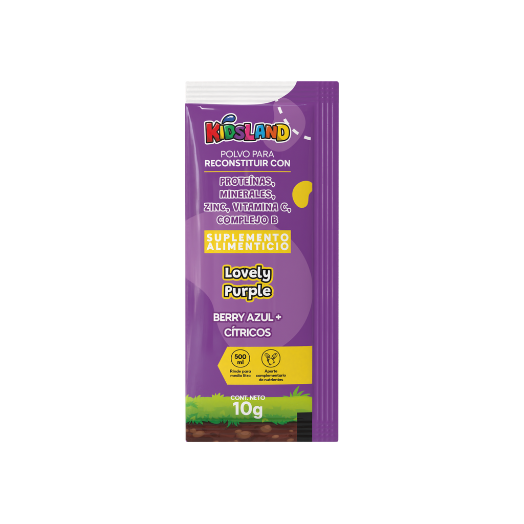 Bebida para Apoyar la Hidratación Lovely Purple | Adicionada con Minerales, Zinc, Vitamina C y Complejo B | 10 Sobres
