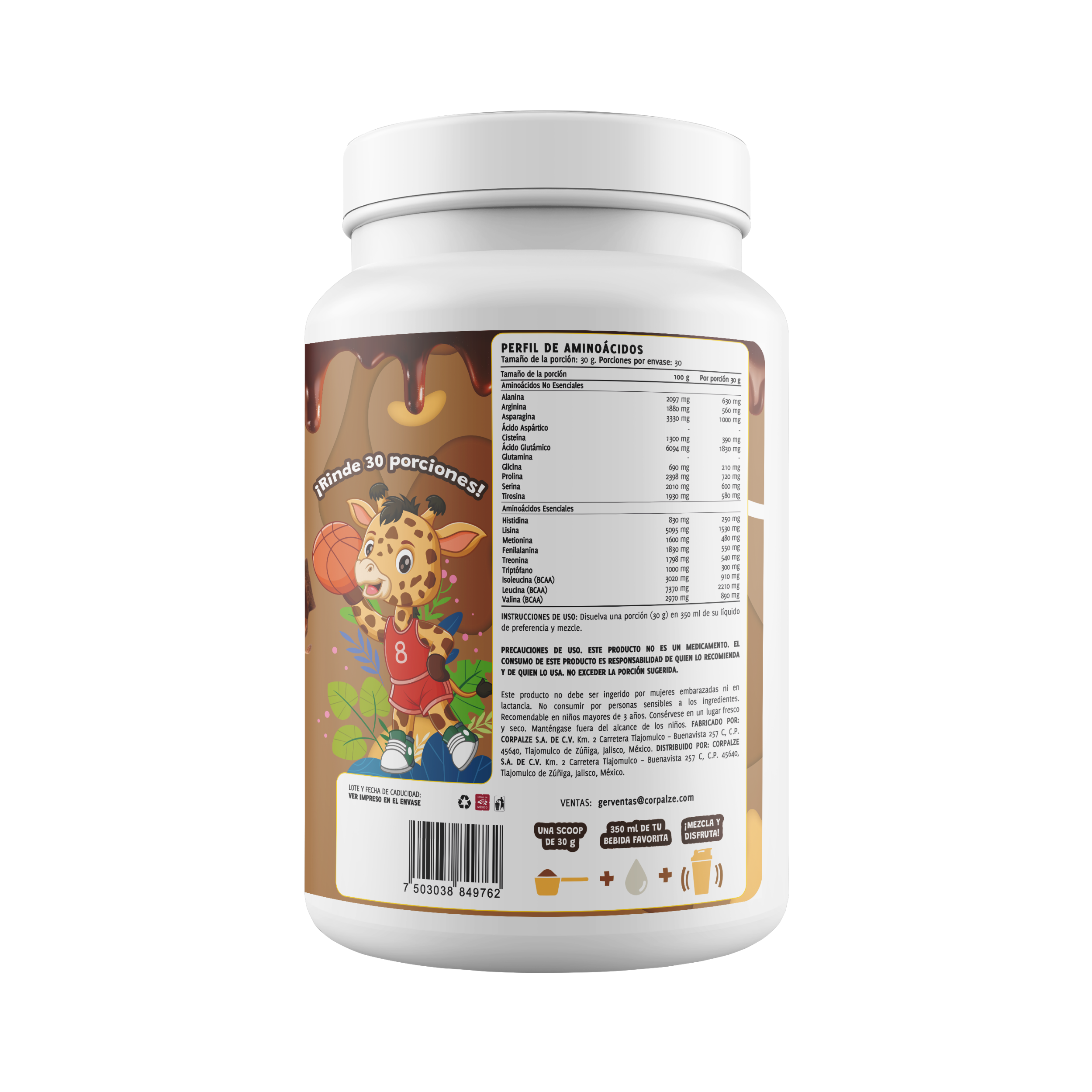ProKids Proteína Charcolata | Adicionada con Vitaminas y Minerales | 900 g