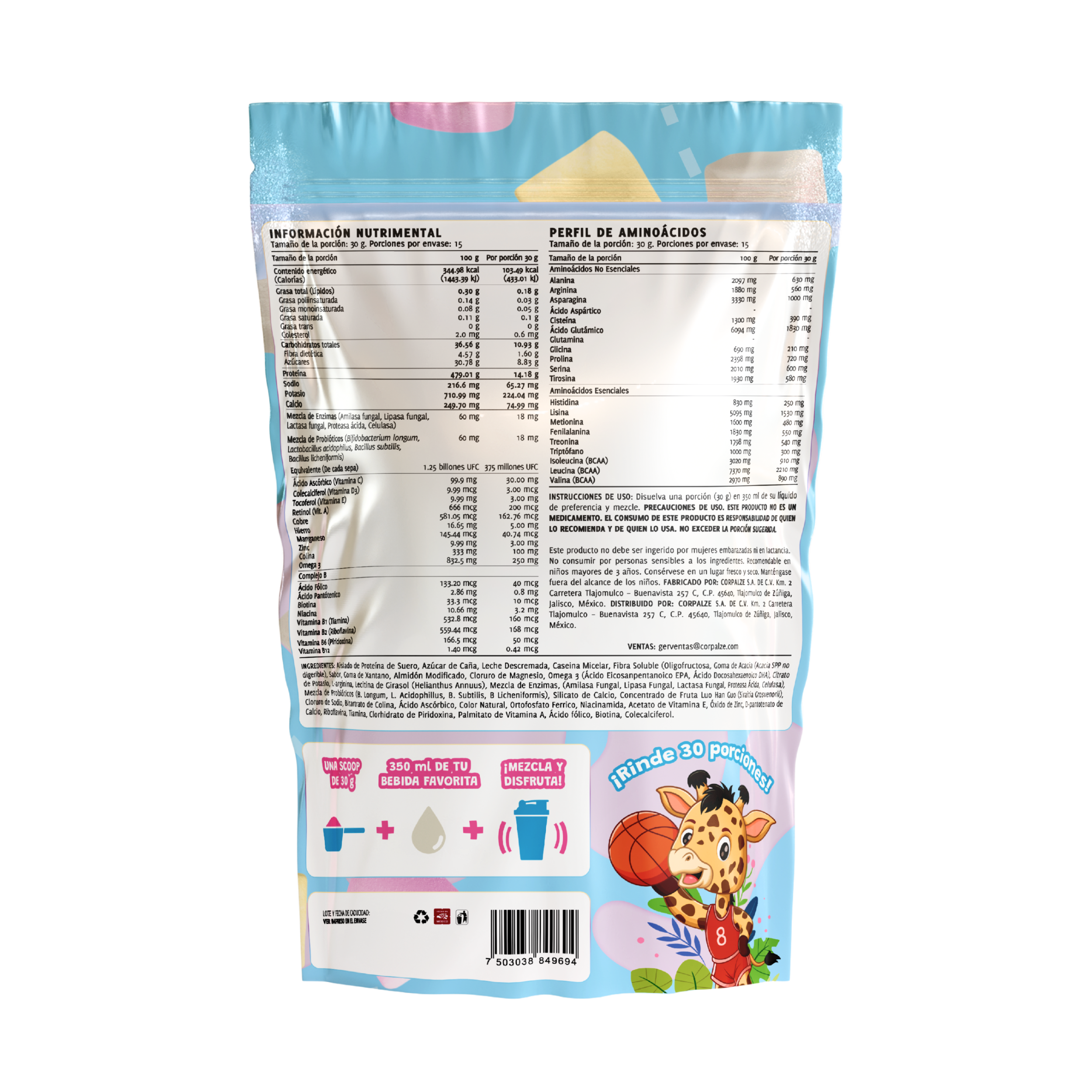 ProKids Proteína Bombinity | Adicionada con Vitaminas y Minerales | 450 g