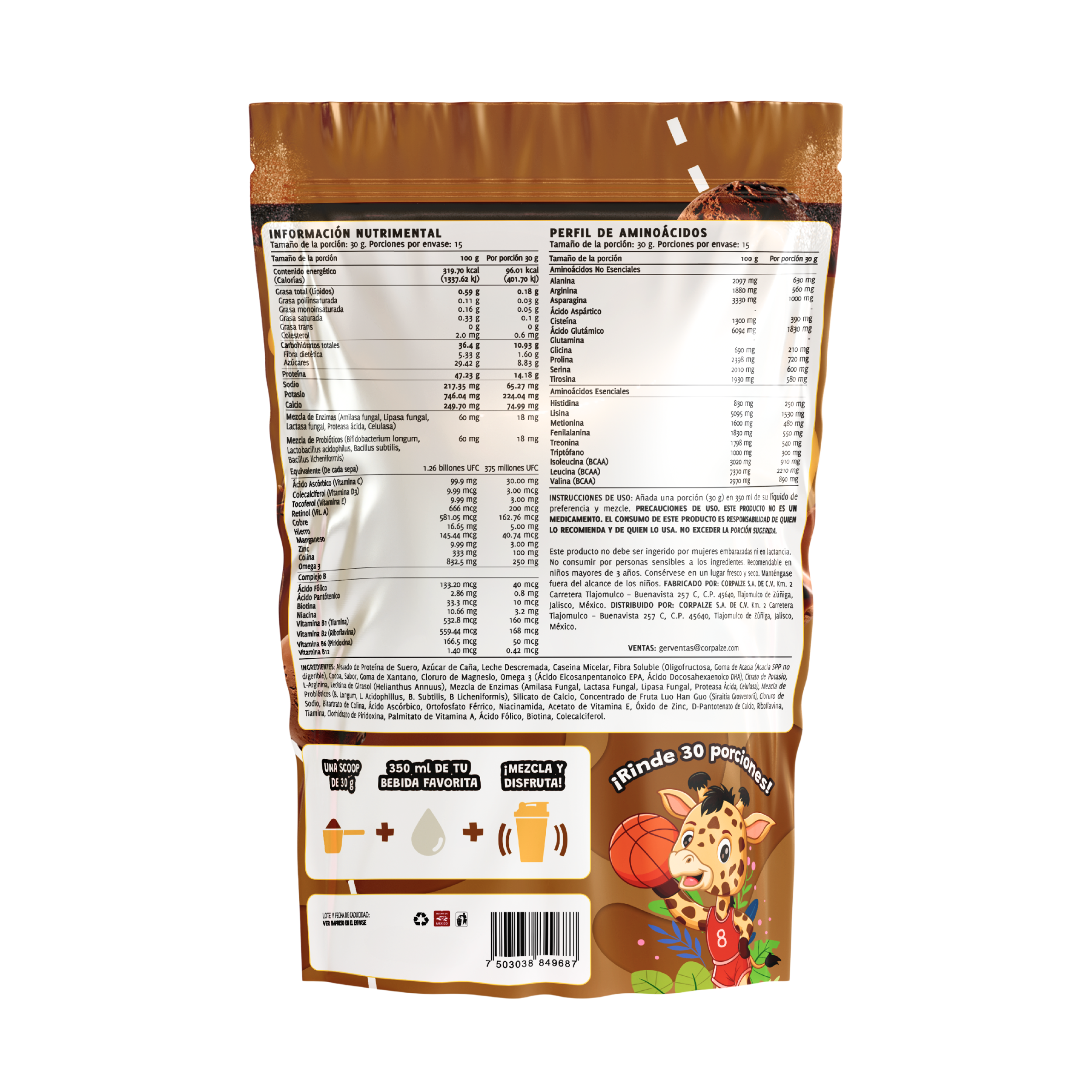 ProKids Proteína Charcolata | Adicionada con Vitaminas y Minerales | 450 g