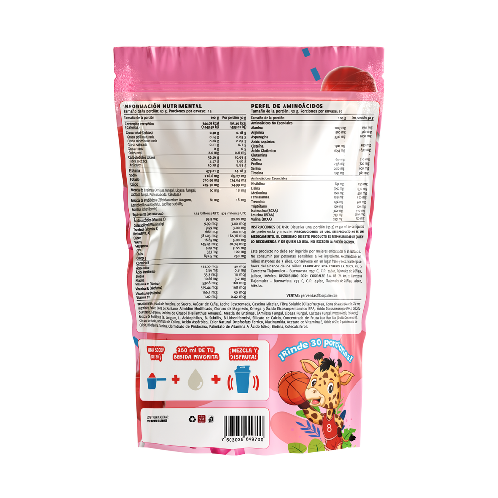 ProKids Proteína Cherrymix | Adicionada con Vitaminas y Minerales | 450 g