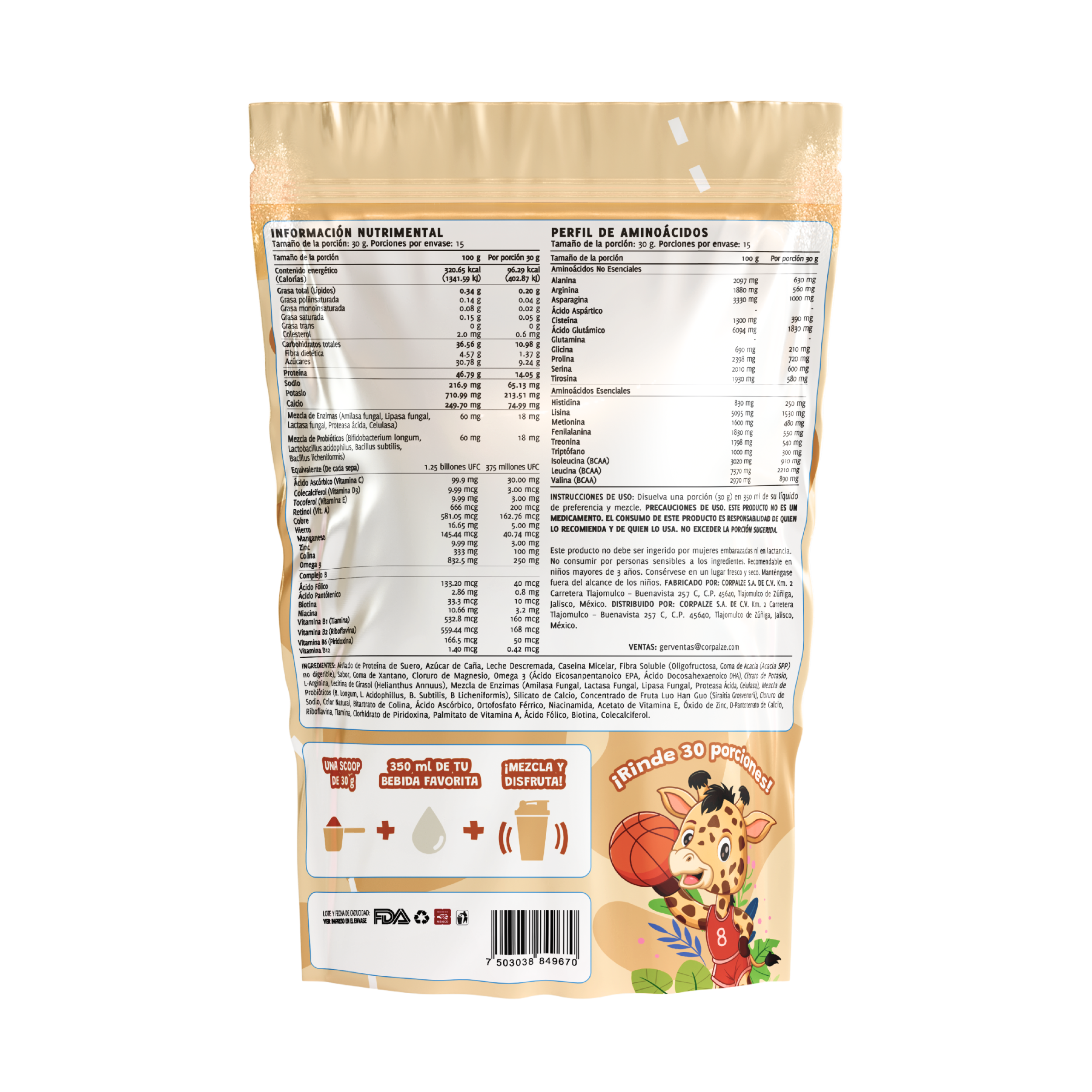 ProKids Proteína Vannilice | Adicionada con Vitaminas y Minerales | 450 g